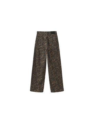 Leopard Wide Leg Denim Jeans