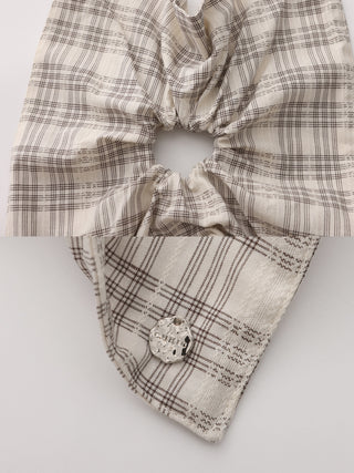 Lace Checkered Irregular Hair Scrunchies