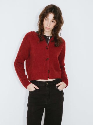 Crew Neck Short Knit Cardigan