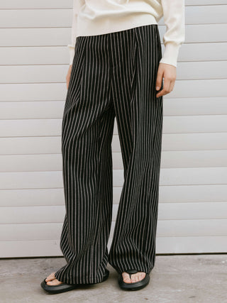 Retro Striped Straight Trousers