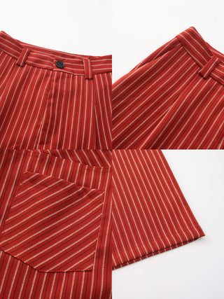 Retro Striped Straight Trousers