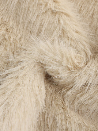V-Neck Double Breasted Short Furry Coat