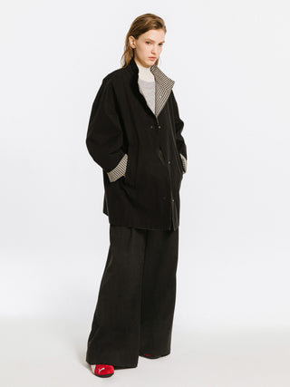 Funnel Neck Reversible Trench Coat