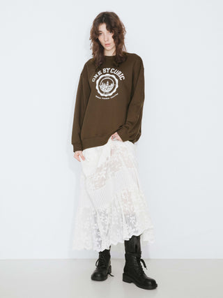 ONE BY CUBIC Oversized Crew Neck 100% Cotton Sweatshirt