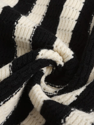Horizontal Stripes Hooded Cardigan Coat
