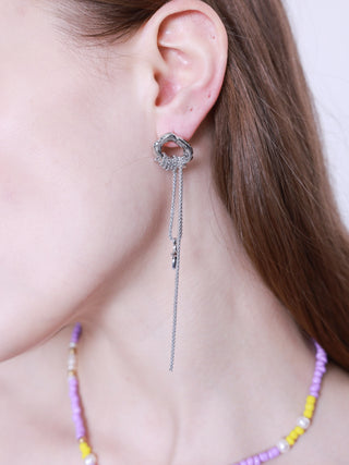 Silver Long Star Tassel Earrings