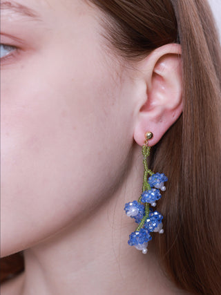 Handmade Crystal Beaded Floral Earrings