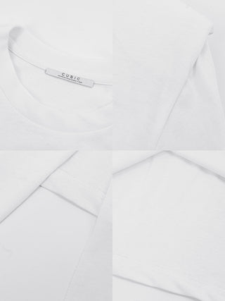 Shoulder Padded Short Sleeve Knot Cotton T-Shirt