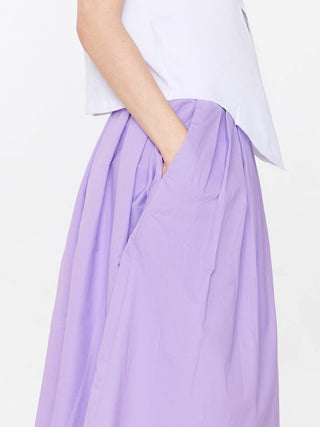 High Waist Pleated Round Cotton Skirt