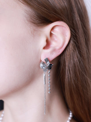 Asymmetric Chain Tassel Drop Earrings
