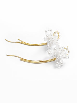 Super Long Pearl Flower Tassel Earrings