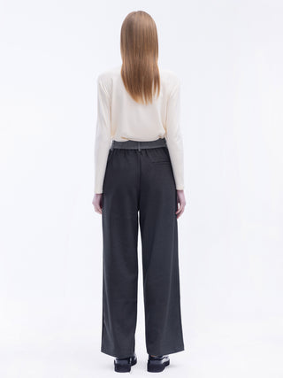 Wide Leg Casual Tailored Pants