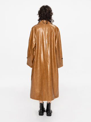 Vintage Faux Leather Overcoat