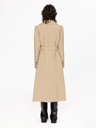 Puff Sleeve Single Breasted Trench Coat