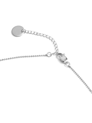 CUBIC Women's Thin Silver Charmed Chain Necklace