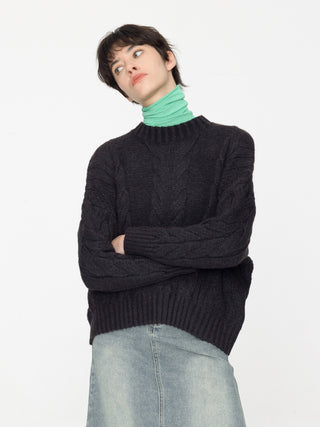Wide Cable Knit Sweater