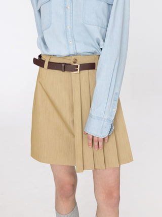 CUBIC Women's Asymmetric Pleated Mini Skirt
