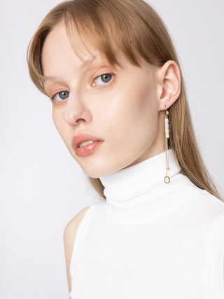 CUBIC Women's Gold Tassel Long Earrings
