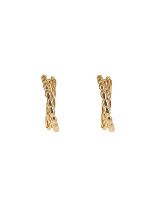 CUBIC Women's Braided Gold Hoop Earrings