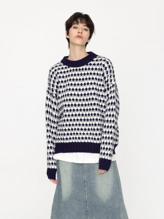 All Over Geometric Knit Sweater