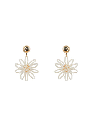 CUBIC Women's Crystal Flower Earrings with Gold Studs