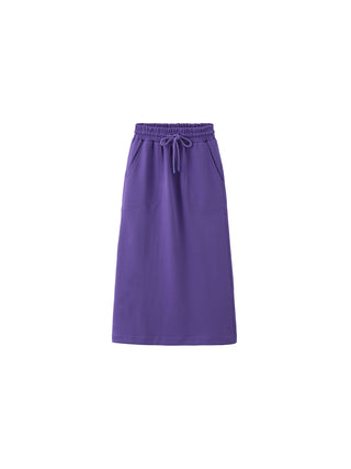 Purple A-line Midi Skirt