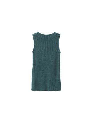 Sleeveless Slitted Thin Knit Top