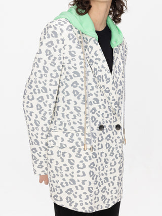 Leopard Print Blazer with Hood