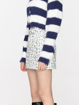 Leopard Print Multi-Pocketed Mini Skirt