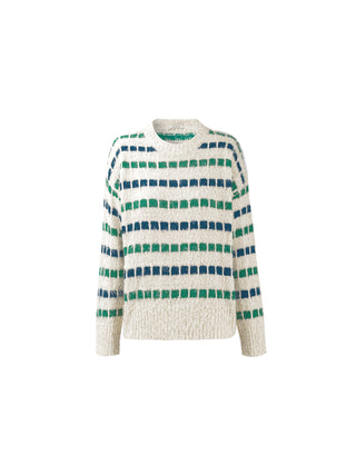 Blue and Green Striped Soft Sweater