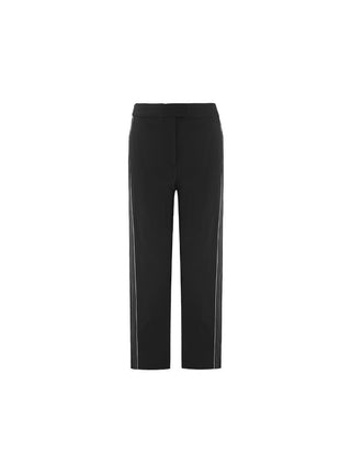Wide Leg Contrast Stitching Tailored Trousers
