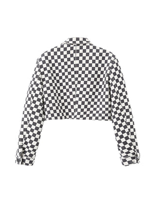 Retro Checkerboard Short Jacket