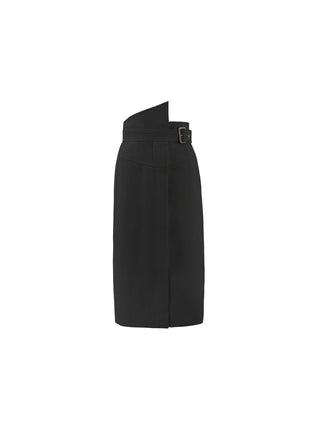 High Waisted Belted Pencil Skirt