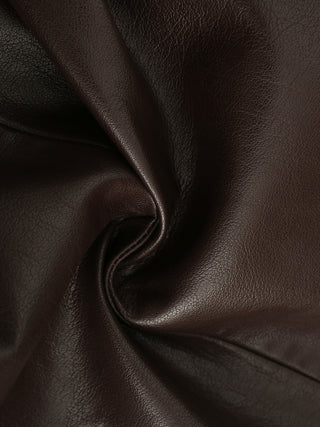 Brown Faux Leather Retro Vest