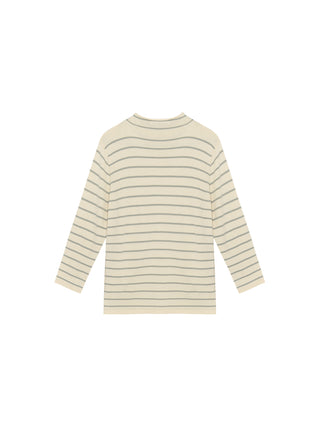 High Neck Striped Knitted Top