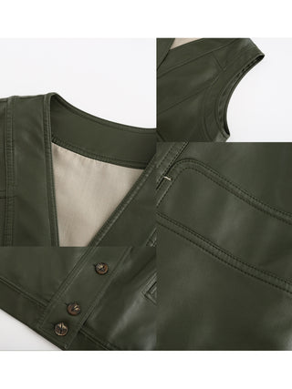 CUBIC Women's Faux Leather Retro Vest