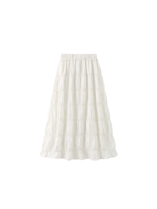 High Waisted Smocked Maxi Skirt