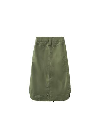 Front Zip Military Skirt