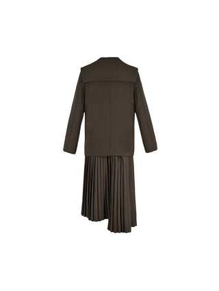 CUBIC Women's Pleated Dress and Blazer Two-Piece Set