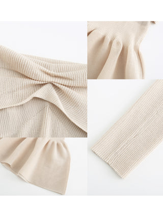 Fine Knit Strapless Top with Detached Sleeves