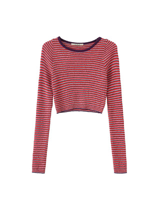 Striped Fitted Long Sleeve Top