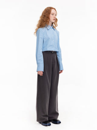 Folded Pleat Tailored Trousers