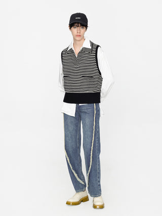 Striped Thin Knit Vest
