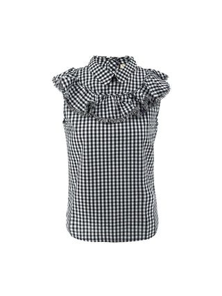 CUBIC Women's Sleeveless Plaid Shirt