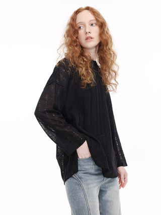 3/4 Sleeve Loose Knit Top