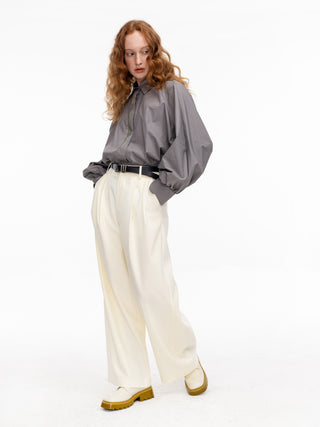 High Waisted Oversized Pleated Trousers