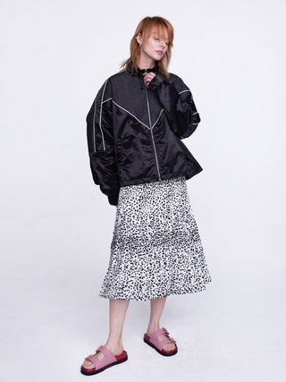 CUBIC Women's High Waisted Leopard Midi Skirt
