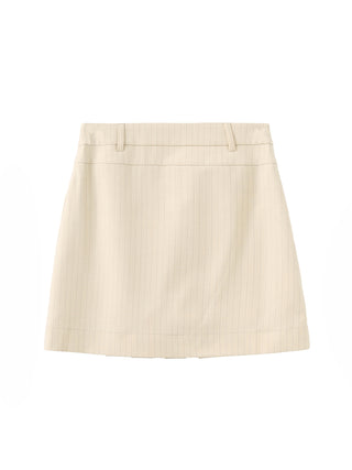 Pinstripe Pleated Mini Skirt