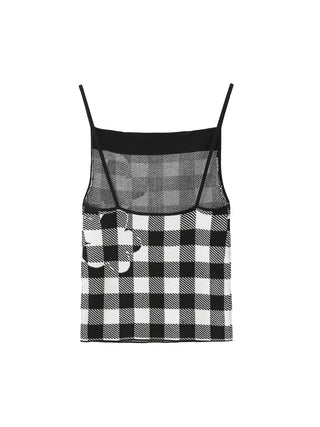 Checkered Knit Cami Top