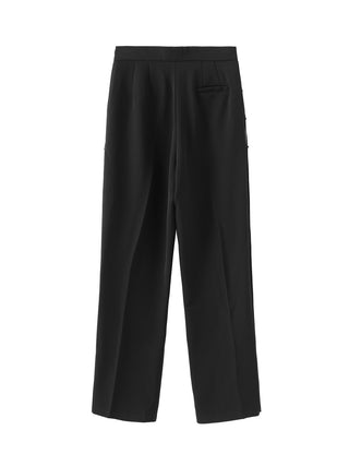 CUBIC Women's Wide Leg Tailored Trousers with Loose Ties